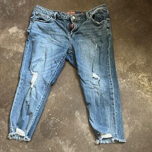 Distressed Blue Jeans